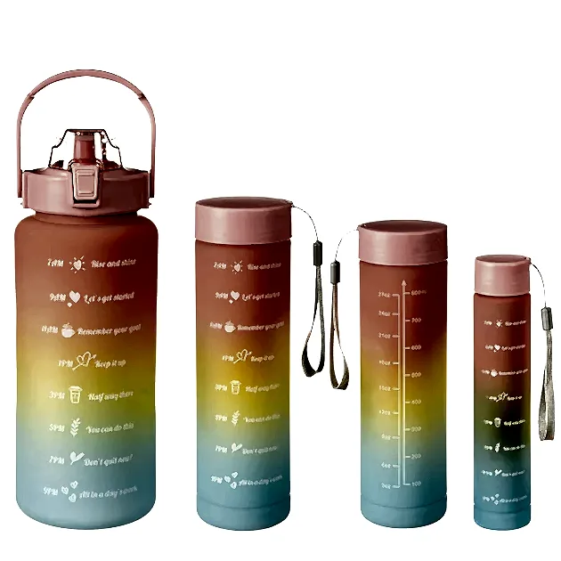 Motivasyon Zaman Çizelgeli Renkli Su Matara Seti